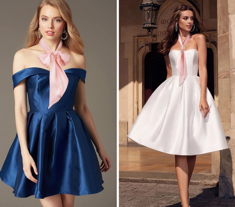 GERINLY Pink Neckerchief Plain Skinny Neck Scarf for 50s Costume Headband Long Narrow Purse Scarf Satin Accessory (Pink) - Image 3